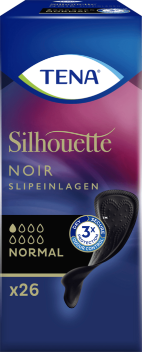 TENA Silhouette Slipeinlagen Normal Noir 1 x 26 schwarze Einlagen - Aktionspreis