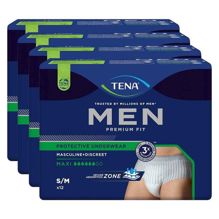 TENA MEN Level 4 Premium Fit Maxi Prot. Underwear - Medium S/M - 4 x 12 Stk.