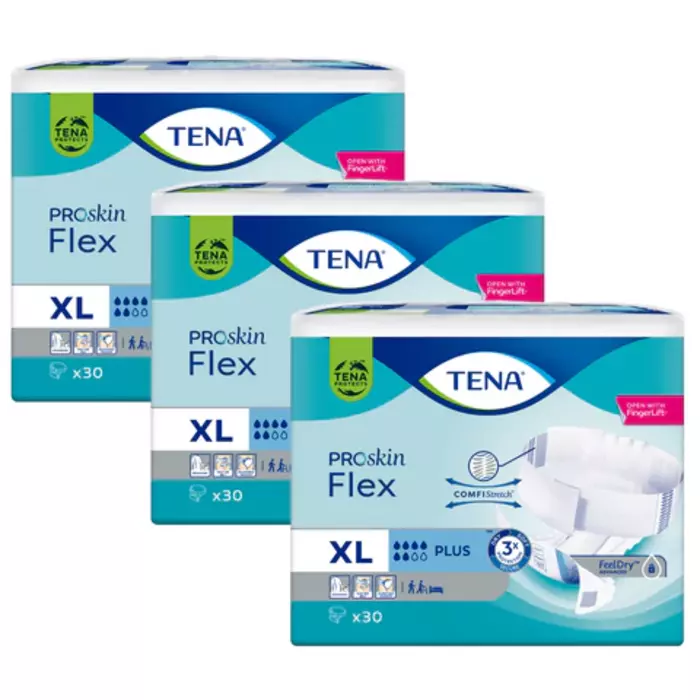 TENA Flex Plus XL (Extra-Large) Größe 4 / 3 x 30 Stück